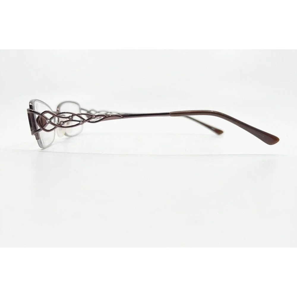 South Hampton SH 901 BR Brown Metal Eyeglasses Frames Women 52-17-135 Filigree
